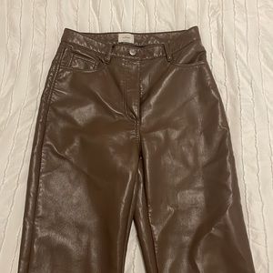Melina brown leather pants. Aritzia size 4